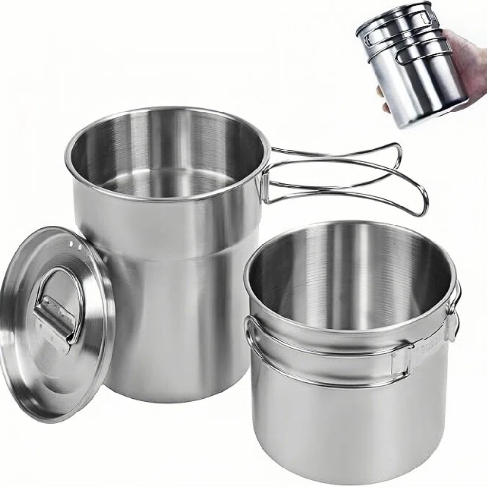 Camping Cooking Pots And Pans - أكواب قابلة للطي للتخييم، أواني طهي
