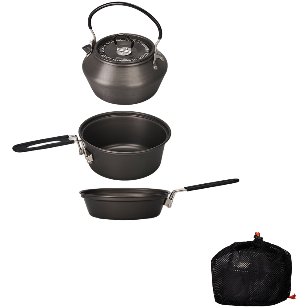 Camping Cooking Pots And Pans Set - مجموعة أواني طهي خفيفة الوزن من