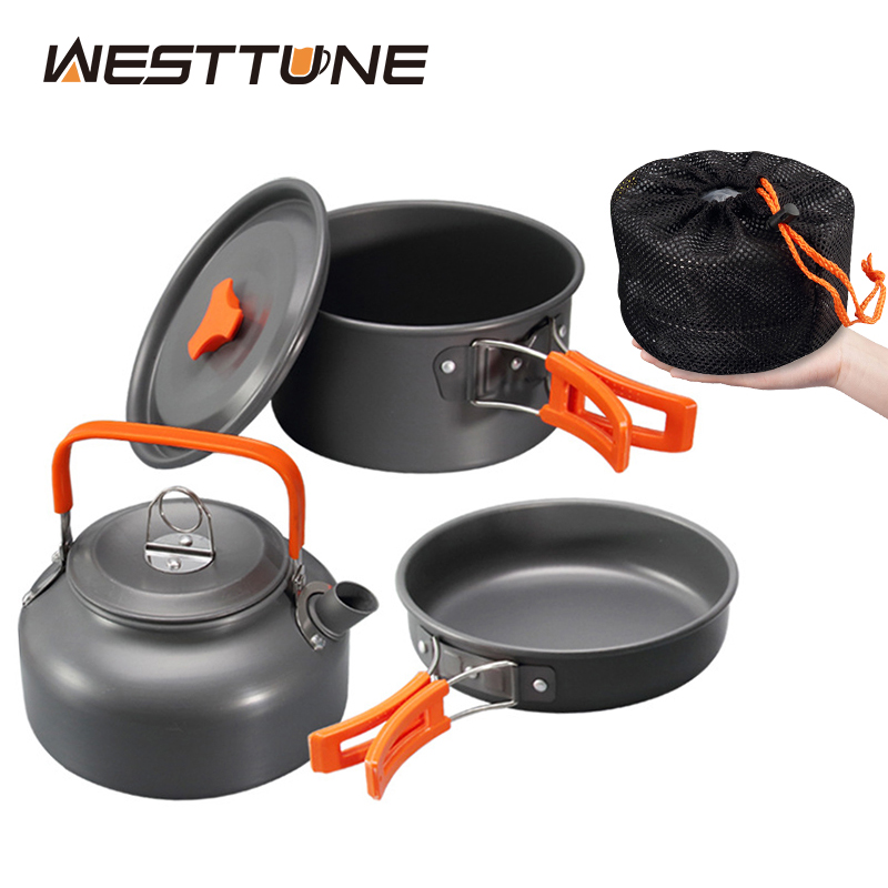 Camping Cooking Pots And Pans - WESTTUNE التخييم طقم حلل استانلس ستيل