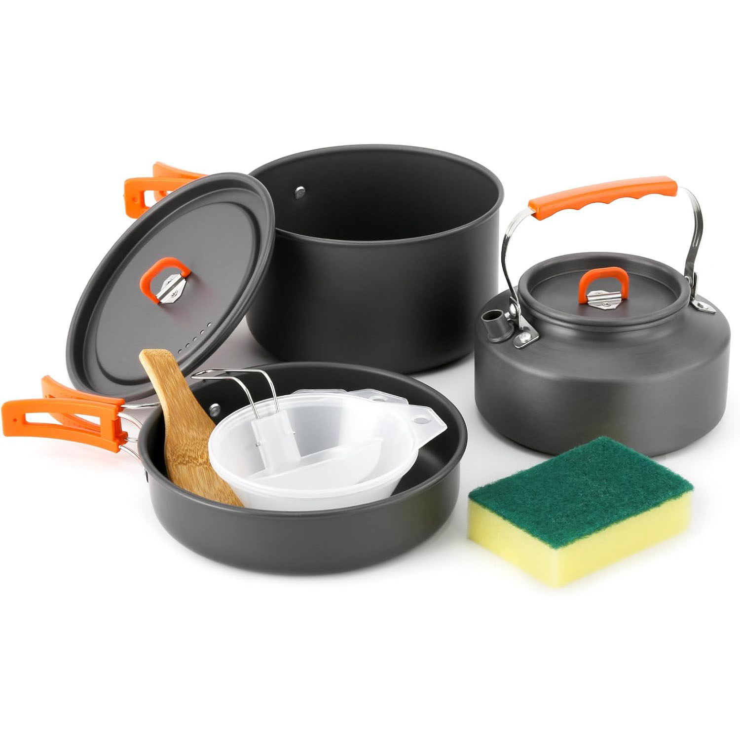 Camping Cooking Pots And Pans - أدوات طهي للتخييم، طقم قدور ومقلاة