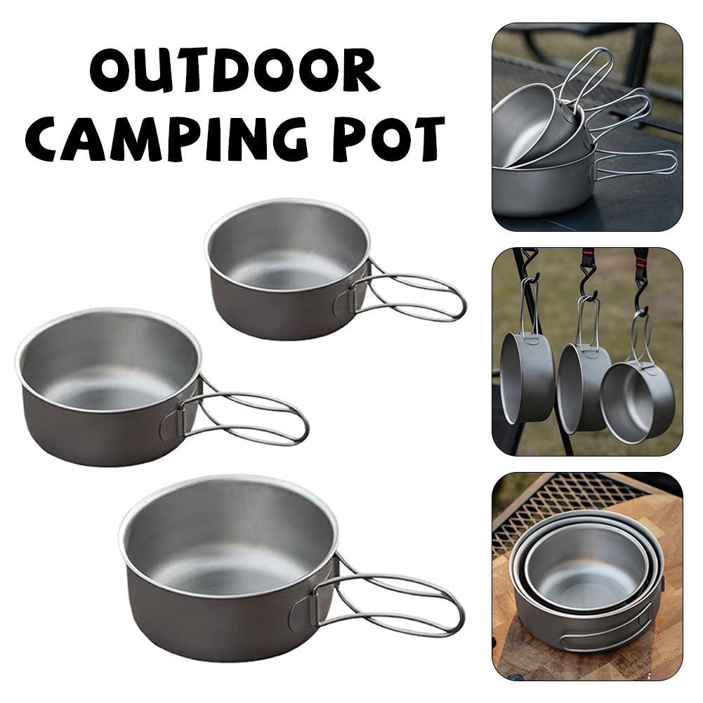 Camping Cooking Pots And Pans Set - طقم أواني طهي للتخييم من 3