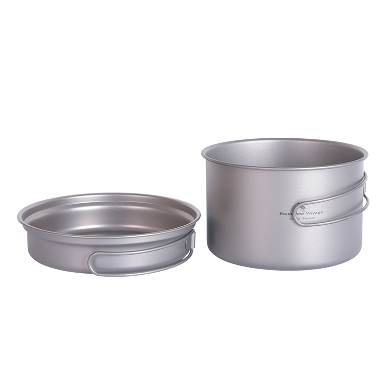 Camping Cooking Pots And Pans Set - مقلاة من التيتانيوم من Boundless Voyage