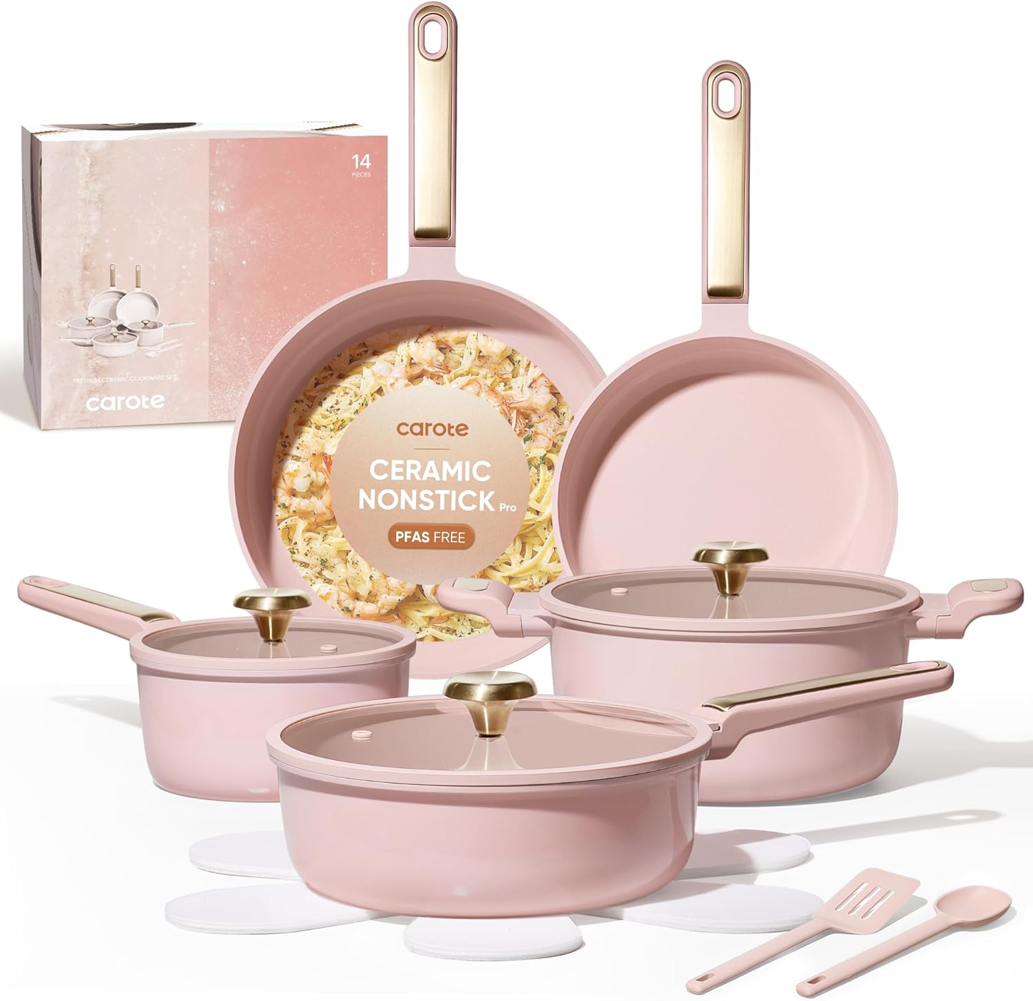 Camping Cooking Pots And Pans Set - طقم أواني طهي سيراميك غير لاصق،
