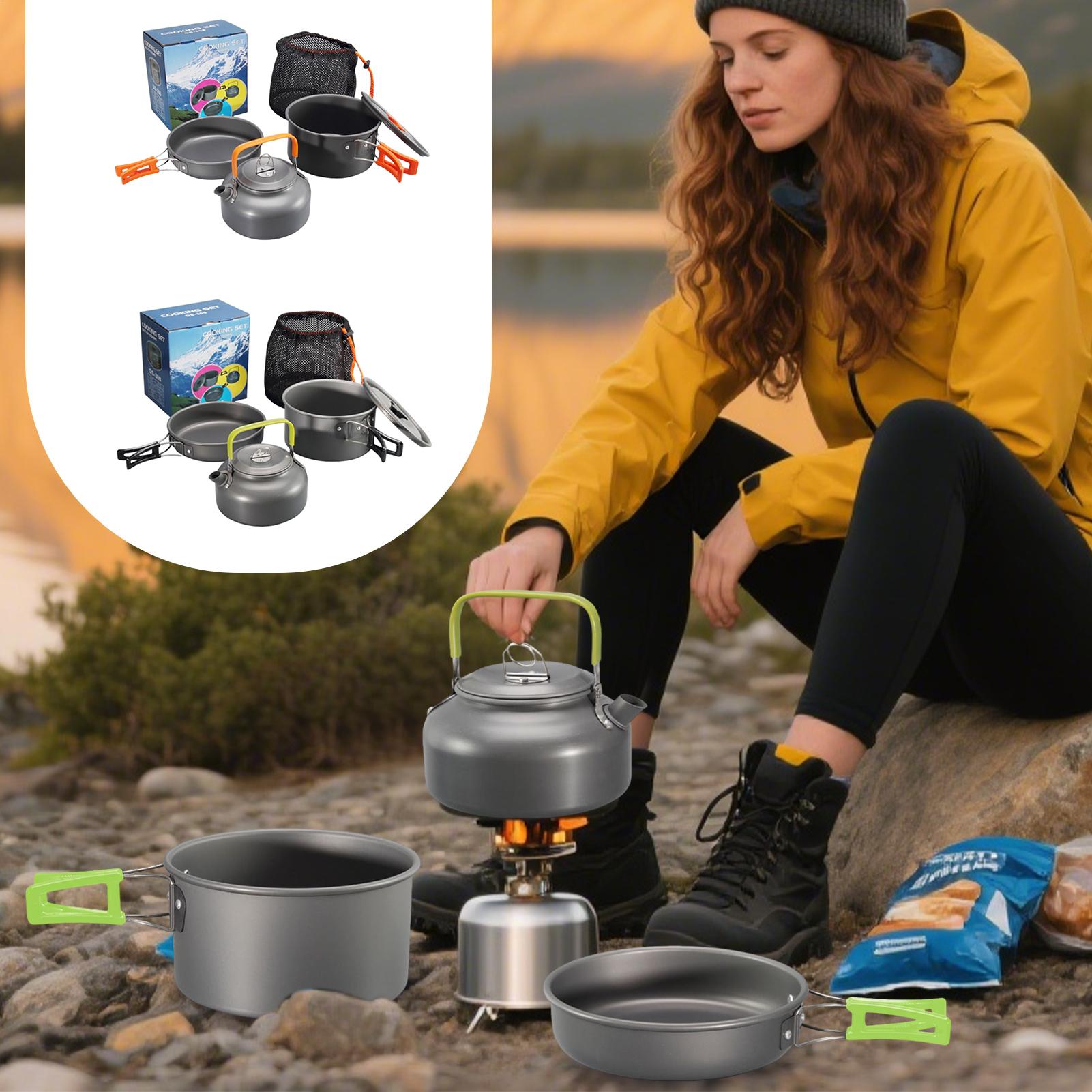 Camping Cooking Pots And Pans Set - تجهيزات المطابخ التخييم كوك وعاء مجموعة