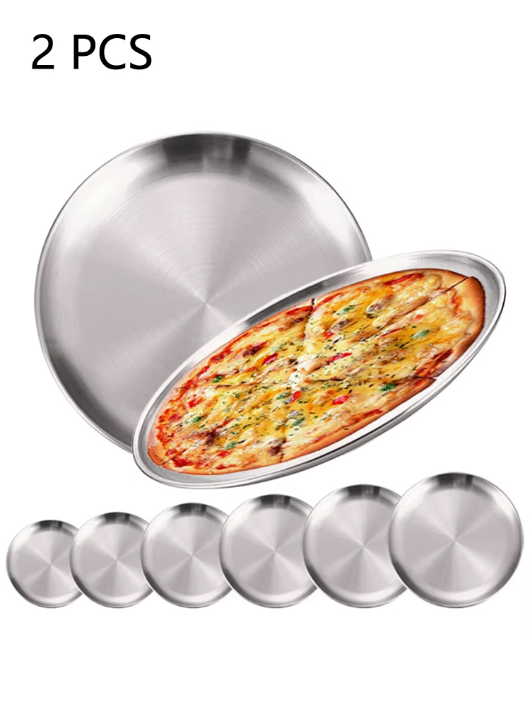 Camping Cooking Disc - طبقين دائريين من الفولاذ المقاوم للصدأ،