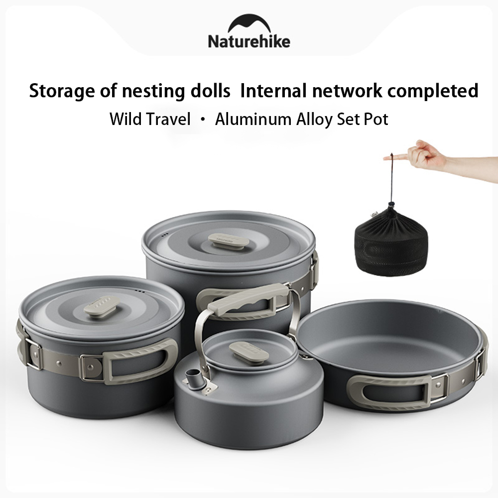 Camping Cooking Pots And Pans - مجموعة أواني خارجية من Naturehike، معدات