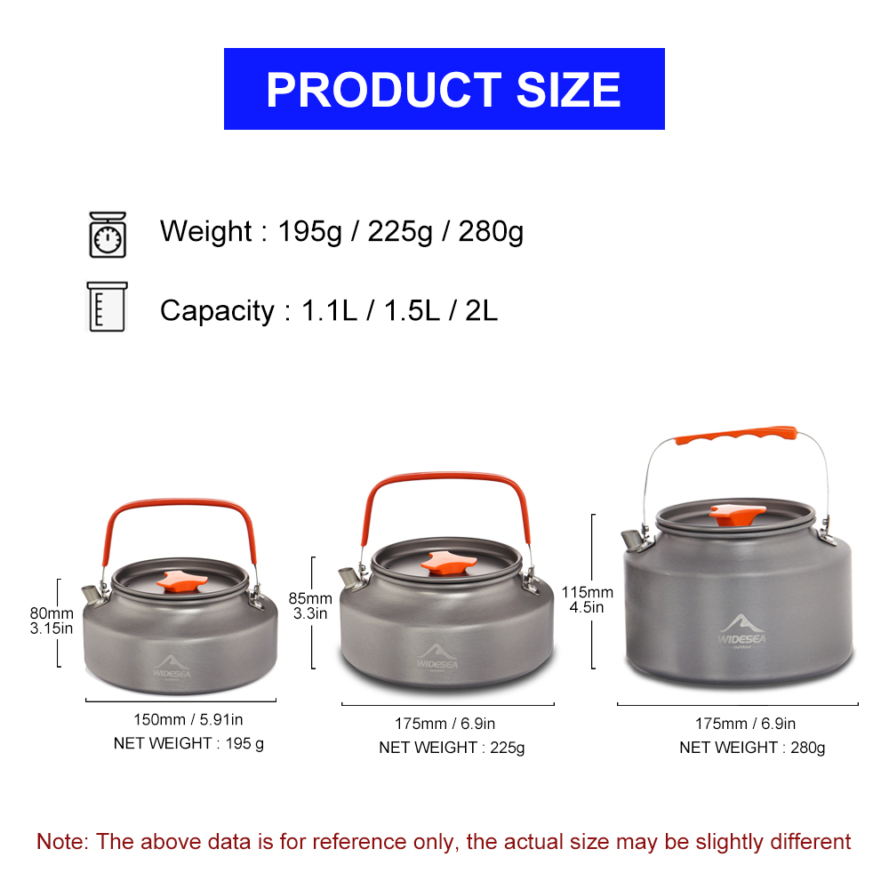 Widesea 1.1L 2L1.5L التخييم غل - مراجعة Camping Cooking Kit وسعره