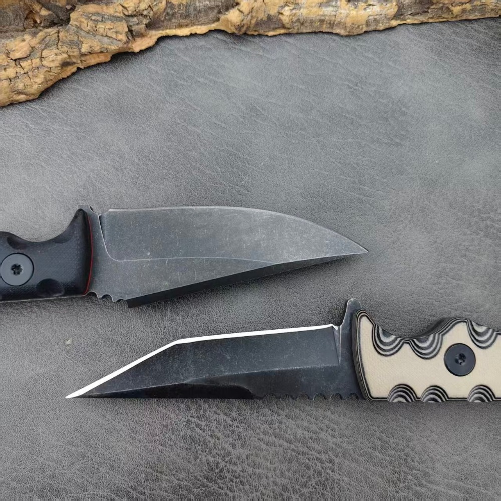 سكين G10 بمقبض خارجي 003 و 007 - مراجعة Camping Cooking Knife With Sheath وسعره