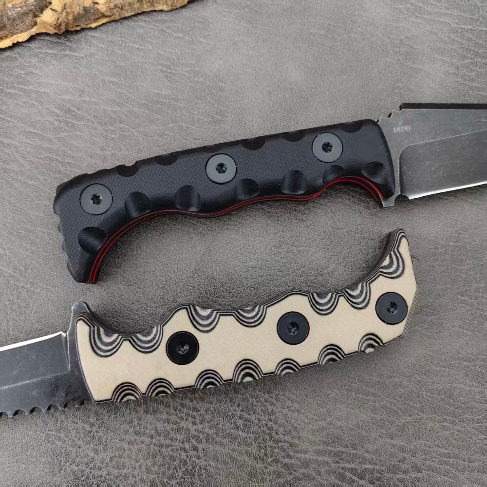 سكين G10 بمقبض خارجي 003 و 007 - مراجعة Camping Cooking Knife With Sheath وسعره