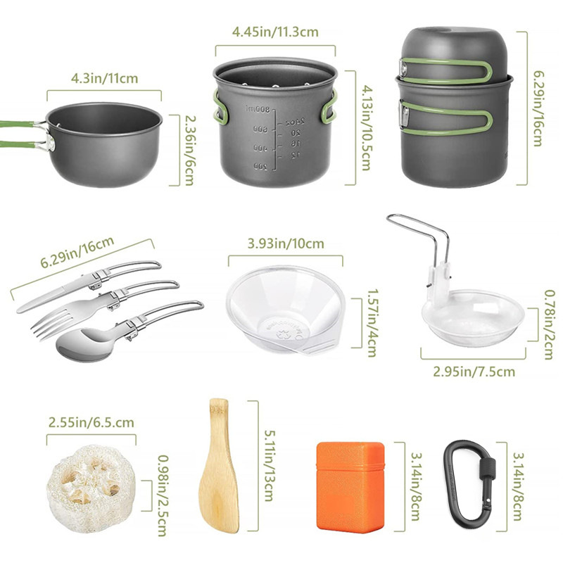 طقم أدوات طهي للتخييم، مجموعة  - مراجعة Camping Cooking Pots And Pans Set وسعره