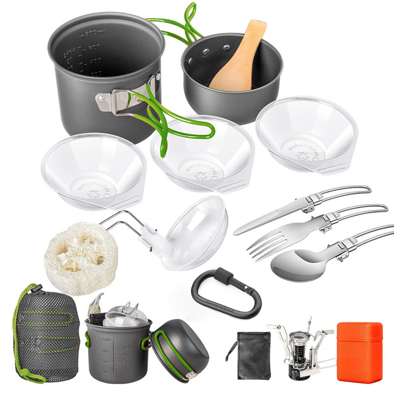 طقم أدوات طهي للتخييم، مجموعة  - مراجعة Camping Cooking Pots And Pans Set وسعره