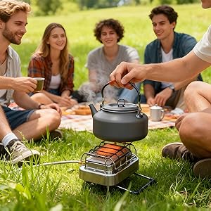 سخان وموقد تخييم محمول 2 في 1، - مراجعة Camping Cooking Gas وسعره