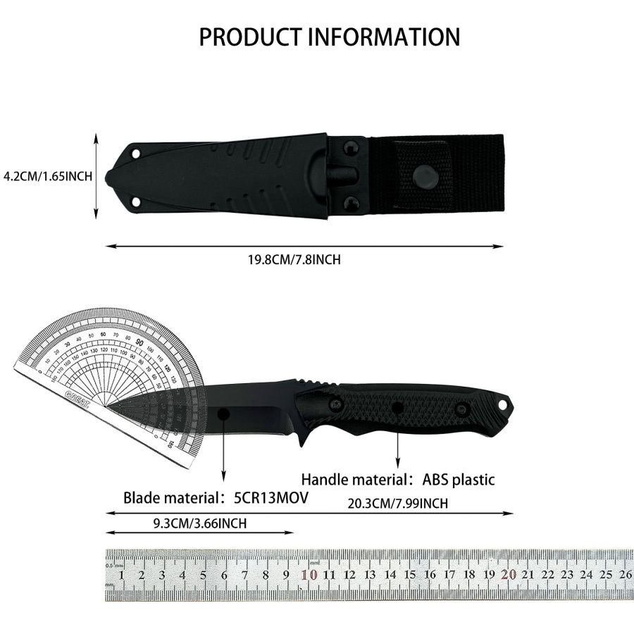 سكين مستقيم عالي الجودة للاستخ - مراجعة Camping Cooking Knife With Sheath وسعره