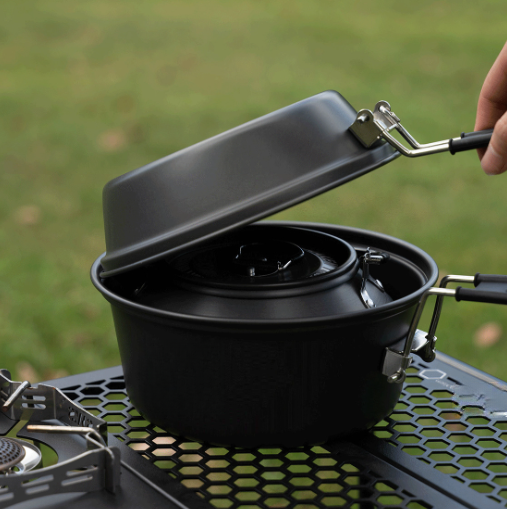 مجموعة أواني طهي خفيفة الوزن م - مراجعة Camping Cooking Pots And Pans Set وسعره