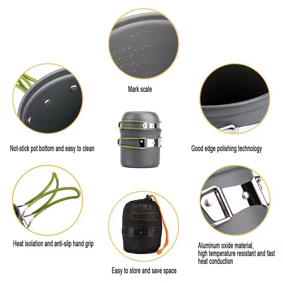 خفيفة التخييم تجهيزات المطابخ  - مراجعة Camping Cooking Kit وسعره
