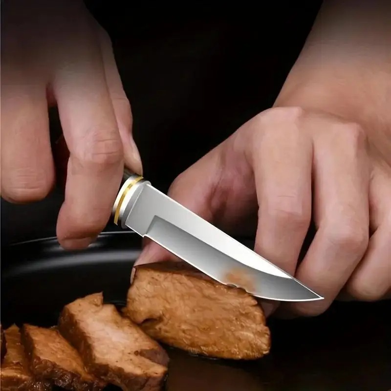 سكين شواء فاخر من الفولاذ المق - مراجعة Camping Cooking Knife With Sheath وسعره