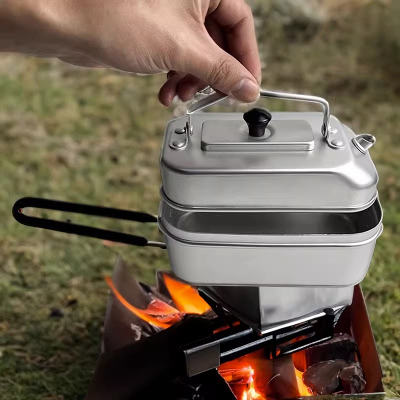 خفيفة المحمولة نزهة غلاية ، ال - مراجعة Camping Cooking Pots And Pans وسعره