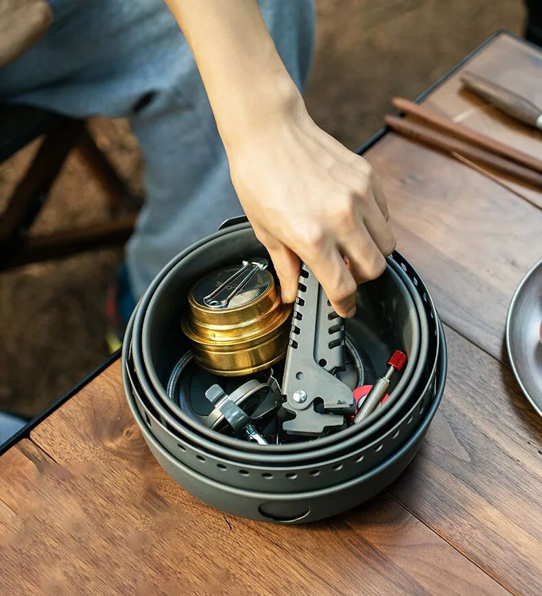 التخييم موقد غاز الكحول موقد و - مراجعة Camping Cooking Pots And Pans وسعره