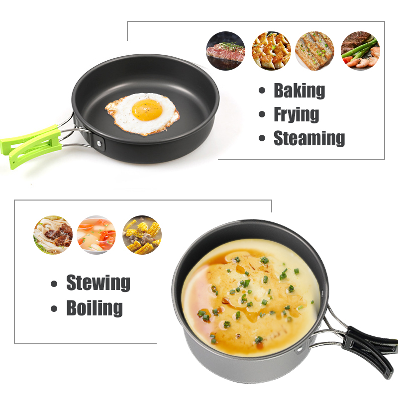 WESTTUNE التخييم طقم حلل استان - مراجعة Camping Cooking Pots And Pans وسعره