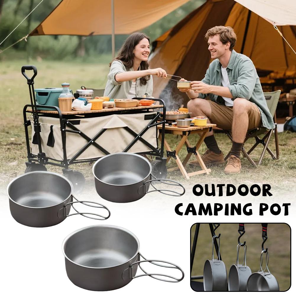 طقم أواني طهي للتخييم من 3 قطع - مراجعة Camping Cooking Pots And Pans Set وسعره