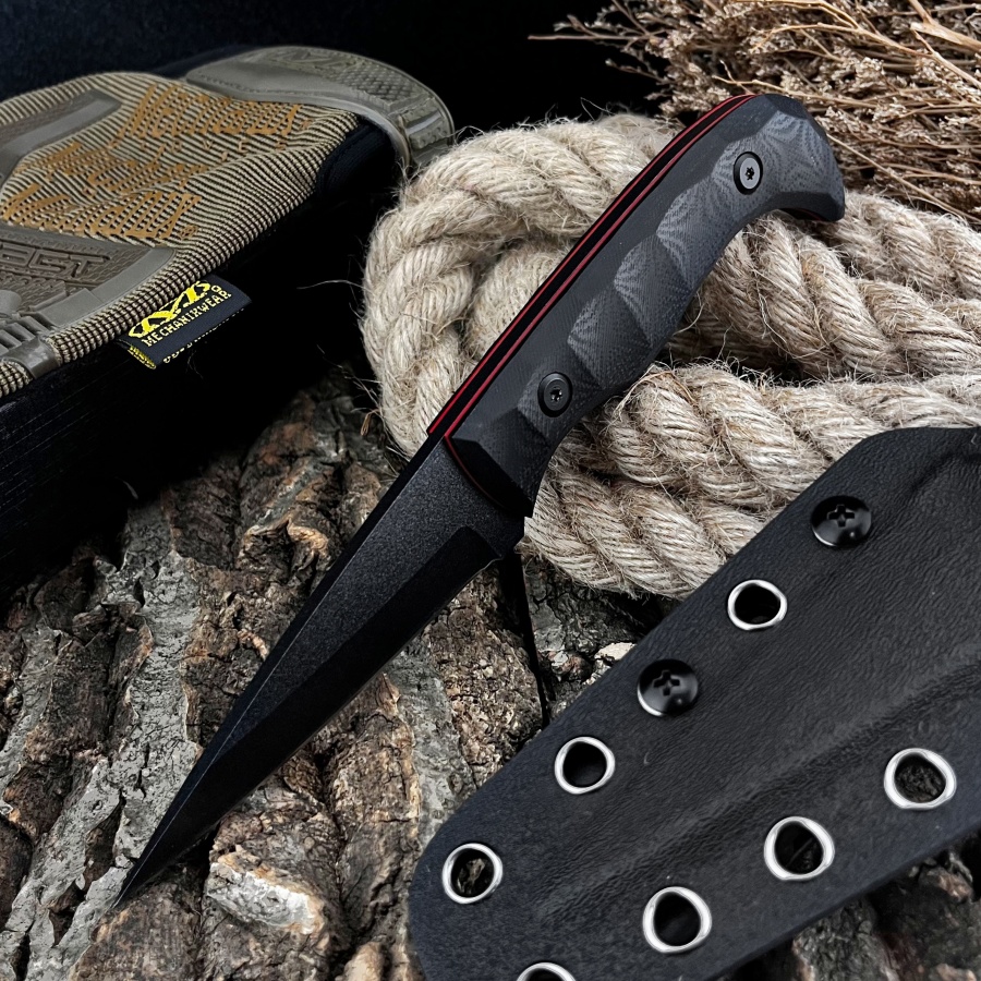 سكين مستقيم يدوي الصنع بمقبض G - مراجعة Camping Cooking Knife With Sheath وسعره
