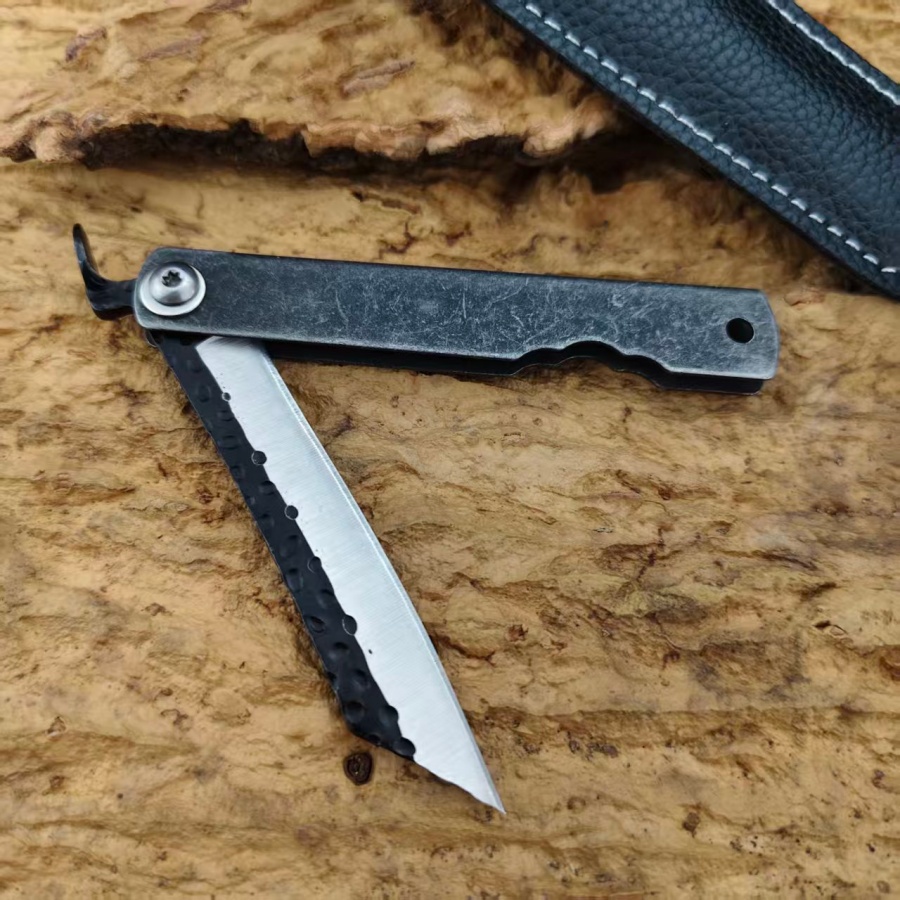 سكين هيجونوكامي يدوي الصنع بمق - مراجعة Camping Cooking Knife With Sheath وسعره