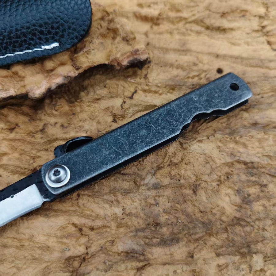 سكين هيجونوكامي يدوي الصنع بمق - مراجعة Camping Cooking Knife With Sheath وسعره