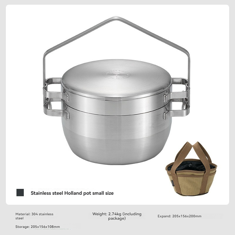 وعاء طهي معلق من الفولاذ المقا - مراجعة Camping Cooking Pots And Pans وسعره