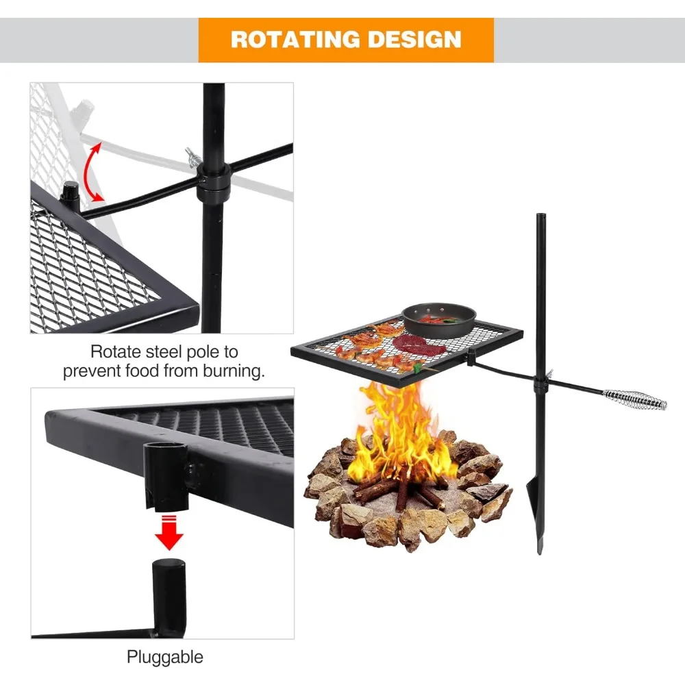 شواية كامب فاير دوارة، شبكة فو - مراجعة Camping Cooking Over Fire وسعره