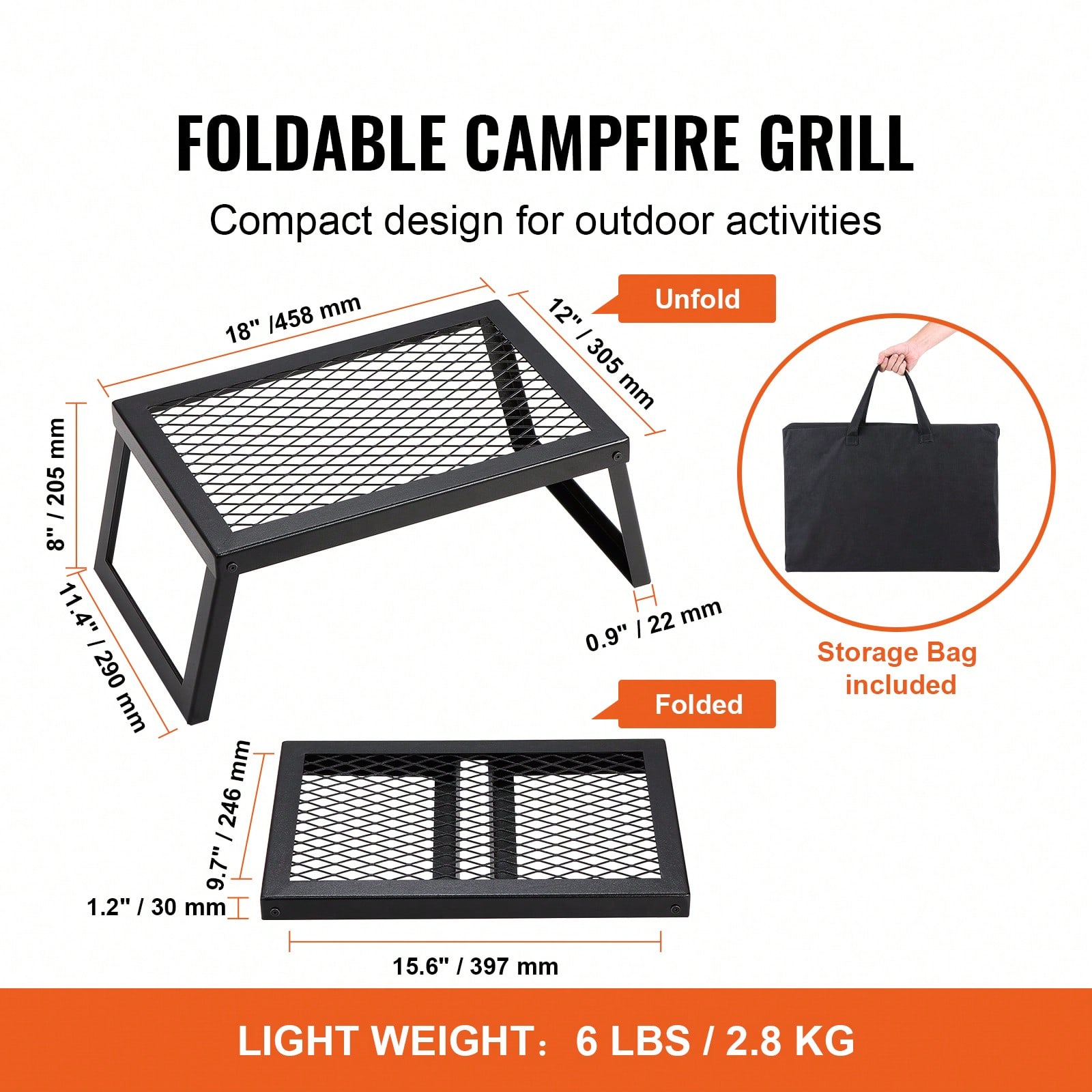شواية قابلة للطي/الدوران للاست - مراجعة Camping Cooking Over Fire وسعره