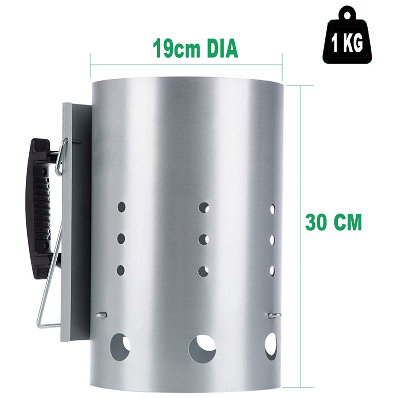 مشغل المدخنة مع مقبض أمان مدخن - مراجعة Charcoal Chimney Starter وسعره