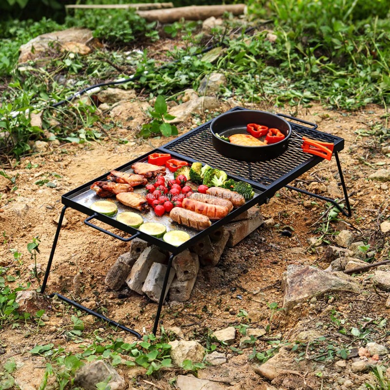 شواية قابلة للطي للطهي في الهو - مراجعة Camping Cooking Over Fire وسعره