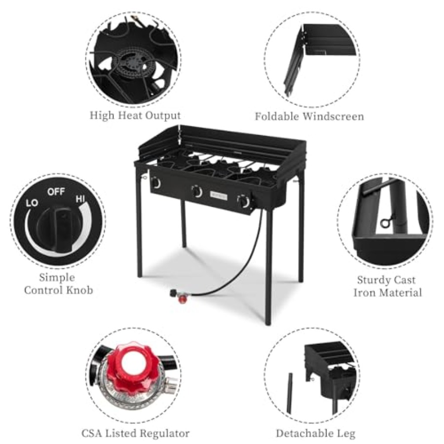 موقد غاز البروبان الخارجي بـ 2 - مراجعة Camping Cooking Propane وسعره