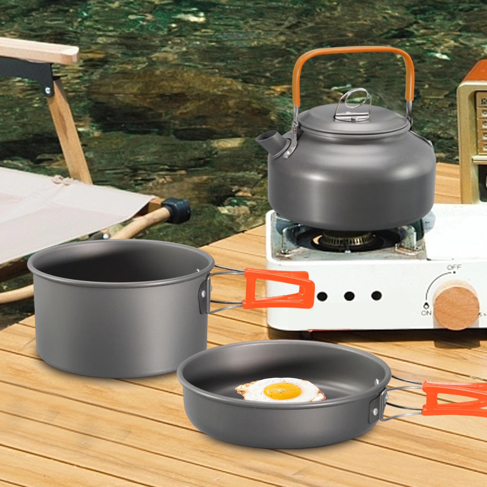 تجهيزات المطابخ التخييم كوك وع - مراجعة Camping Cooking Pots And Pans Set وسعره
