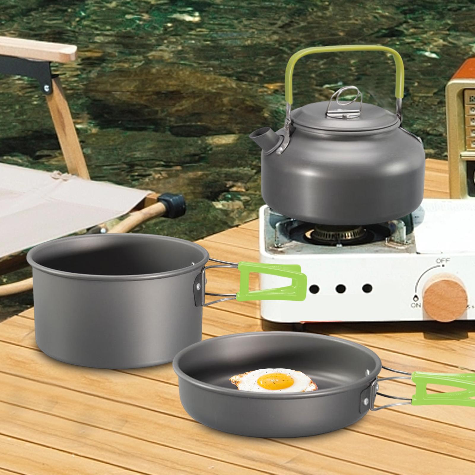 تجهيزات المطابخ التخييم كوك وع - مراجعة Camping Cooking Pots And Pans Set وسعره