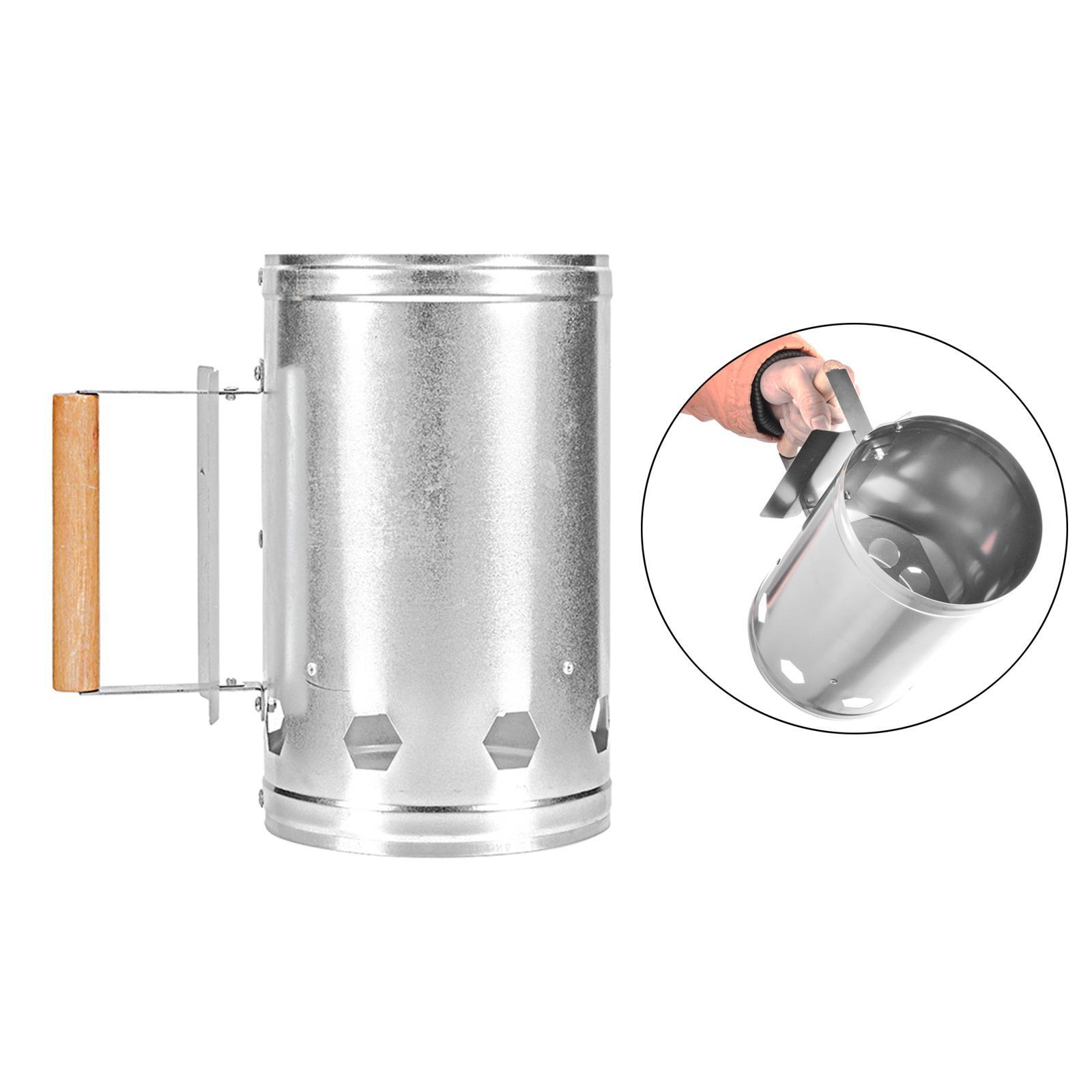 الصلب السريع السريع النار أخف  - مراجعة Charcoal Chimney Starter وسعره