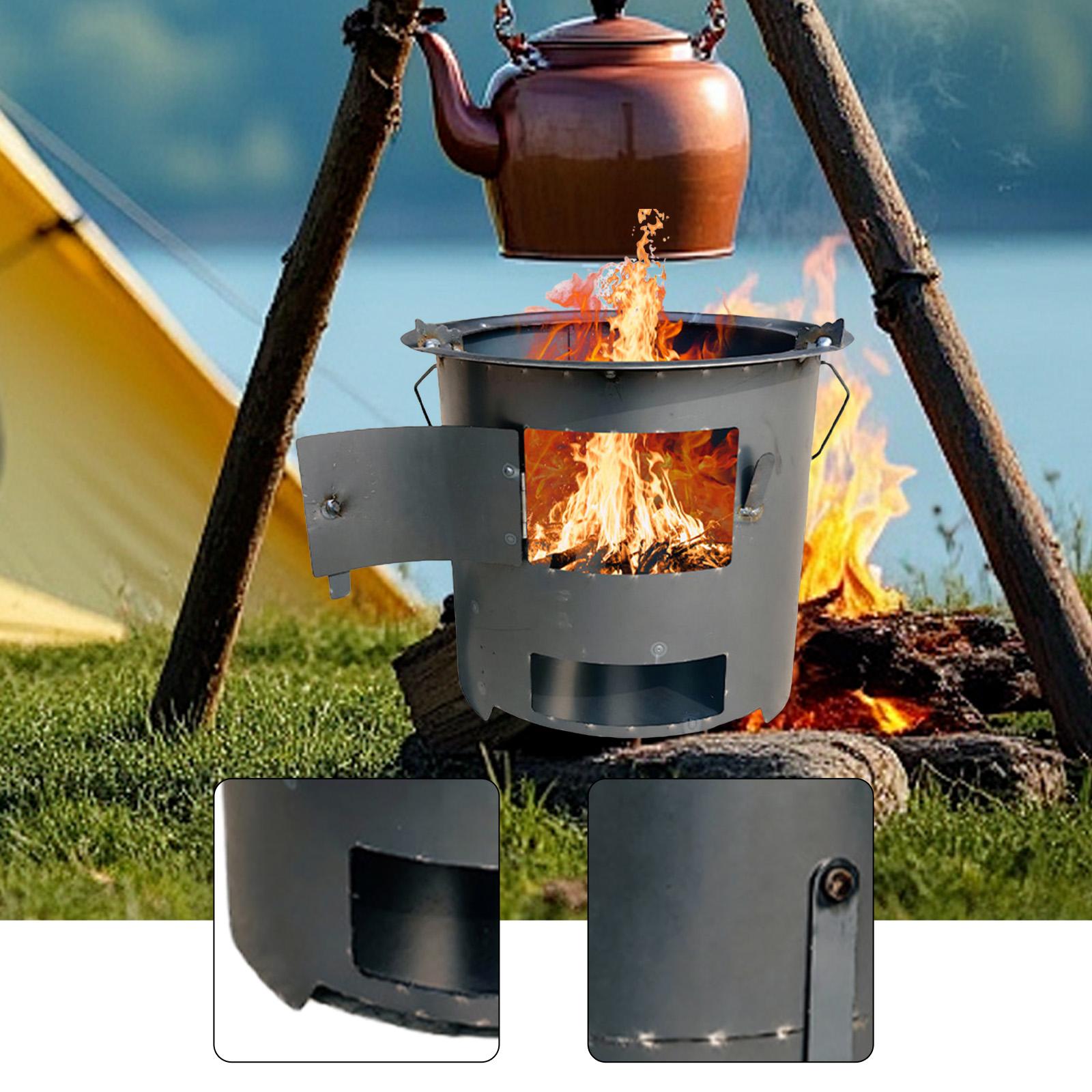 موقد حطب عملي متعدد الوظائف لل - مراجعة Camping Cooking Over Fire وسعره