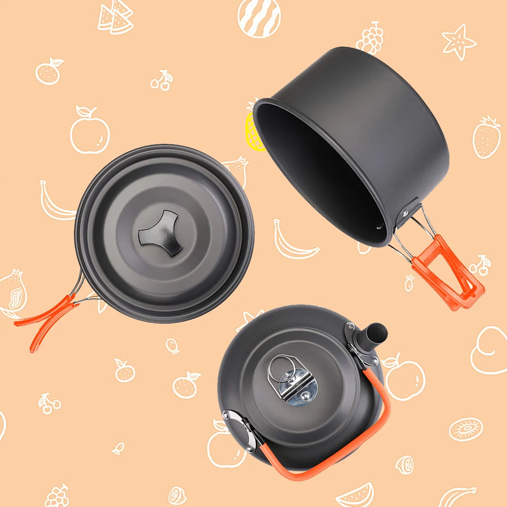 طقم أدوات طهي للتخييم، غلاية و - مراجعة Camping Cooking Pots And Pans وسعره