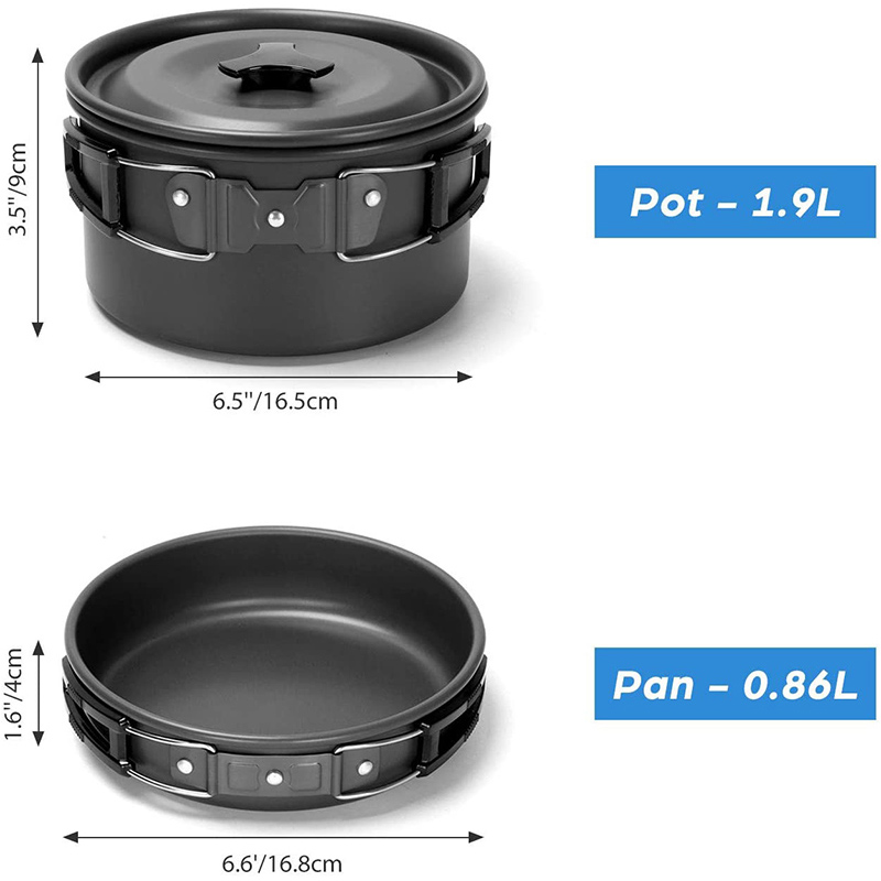 طقم أواني طهي للتخييم في الهوا - مراجعة Camping Cooking Pots And Pans Set وسعره