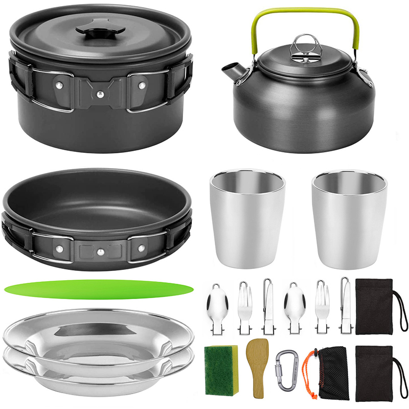 طقم أواني طهي للتخييم في الهوا - مراجعة Camping Cooking Pots And Pans Set وسعره