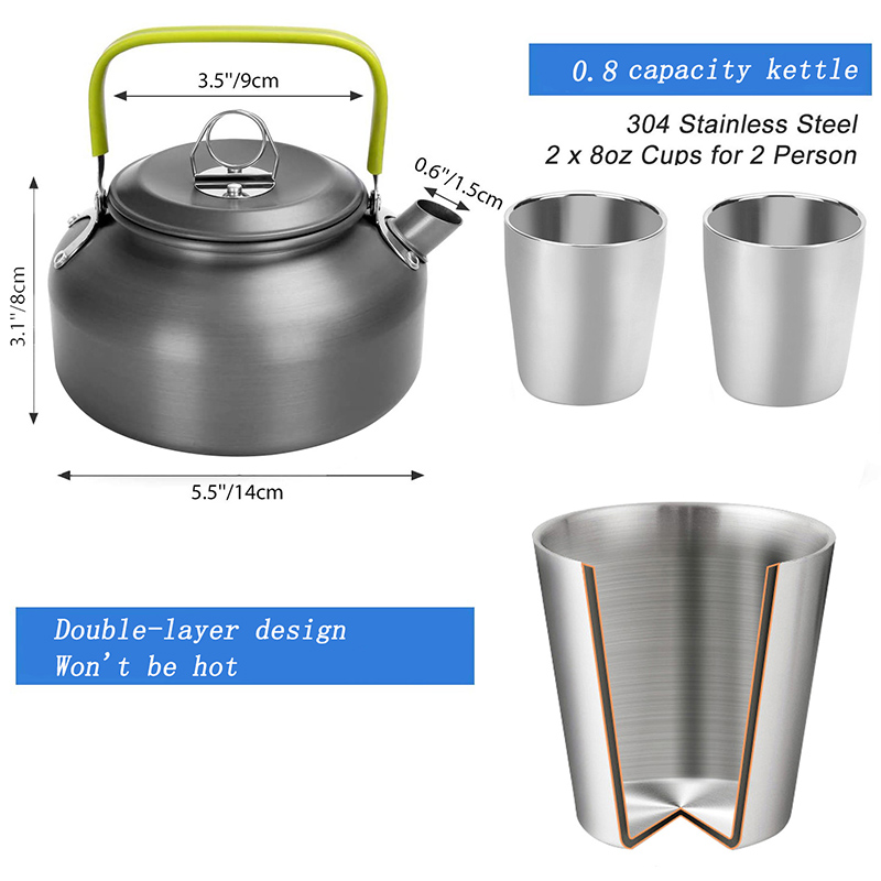 طقم أواني طهي للتخييم في الهوا - مراجعة Camping Cooking Pots And Pans Set وسعره