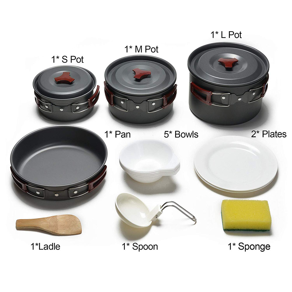 طقم أدوات طهي للتخييم في الهوا - مراجعة Camping Cooking Pots And Pans وسعره