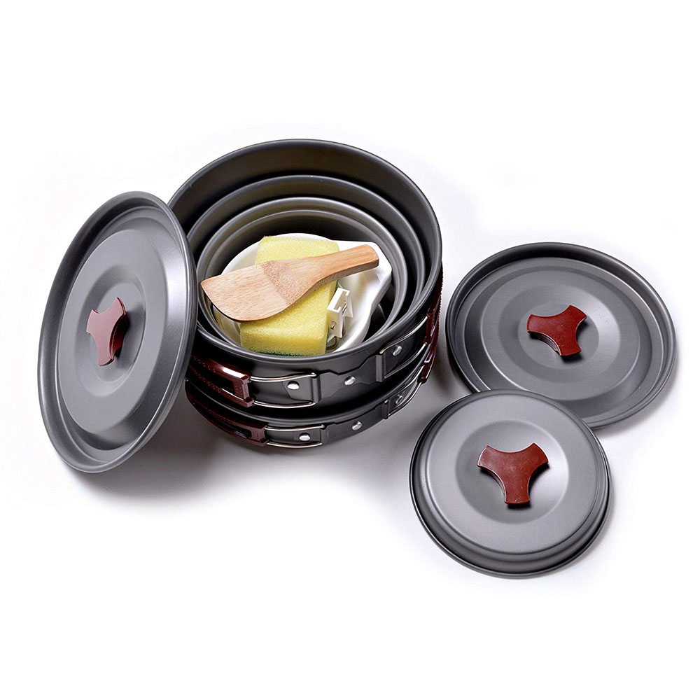طقم أدوات طهي للتخييم في الهوا - مراجعة Camping Cooking Pots And Pans وسعره