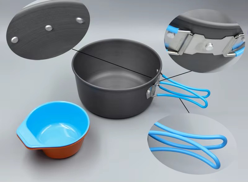 تجهيزات المطابخ التخييم الظهر  - مراجعة Camping Cooking Pots And Pans وسعره
